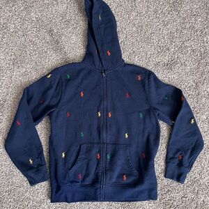 Polo by Ralph Lauren Kids Navy Hoodie with colorful emblem